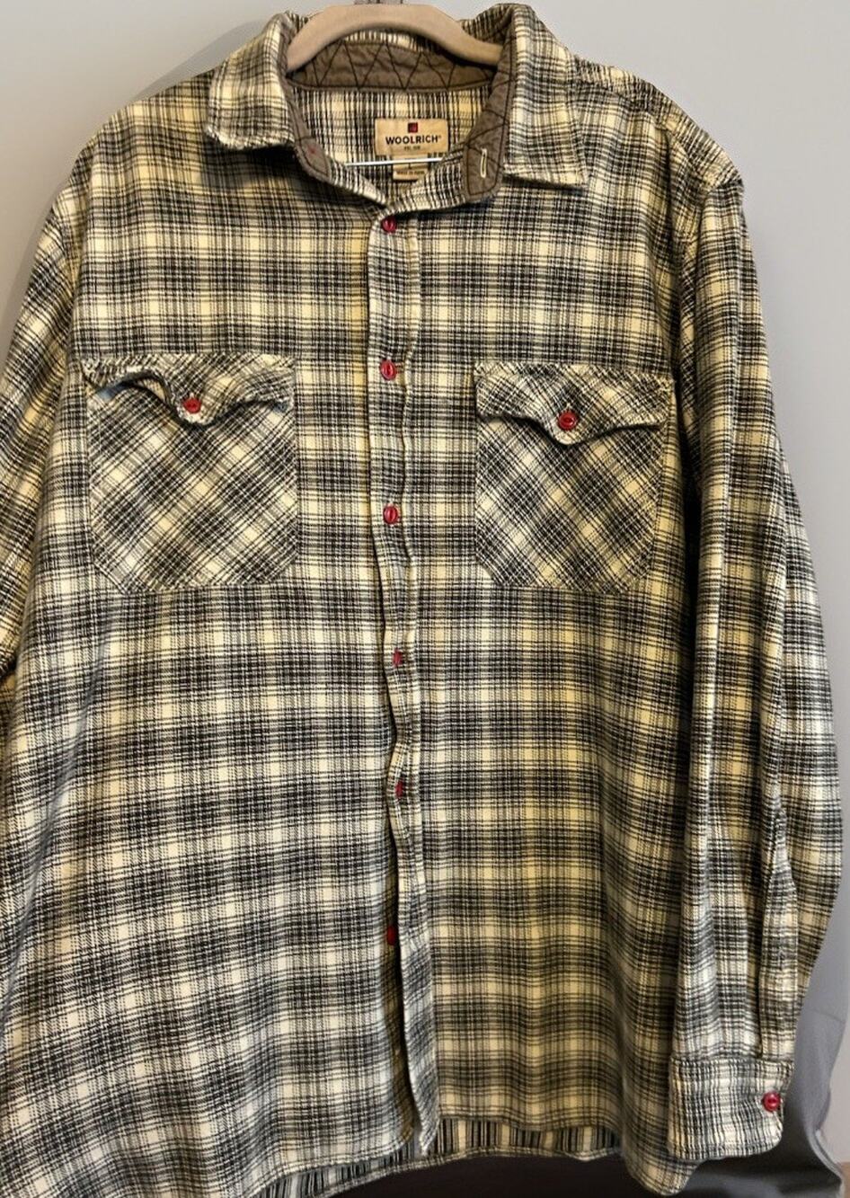 VTG Woolrich Flannel Mens L Plaid Outdoor Utility Cabin Camp Gorp Core RARE Y2K